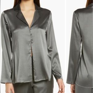 SKIMS - NWT Sandwashed Open Neck Stretch Silk Pajama Top 3x